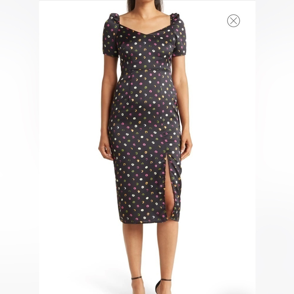 NWT Sam Edelman tossed floral print puff sleeve midi dress size 6